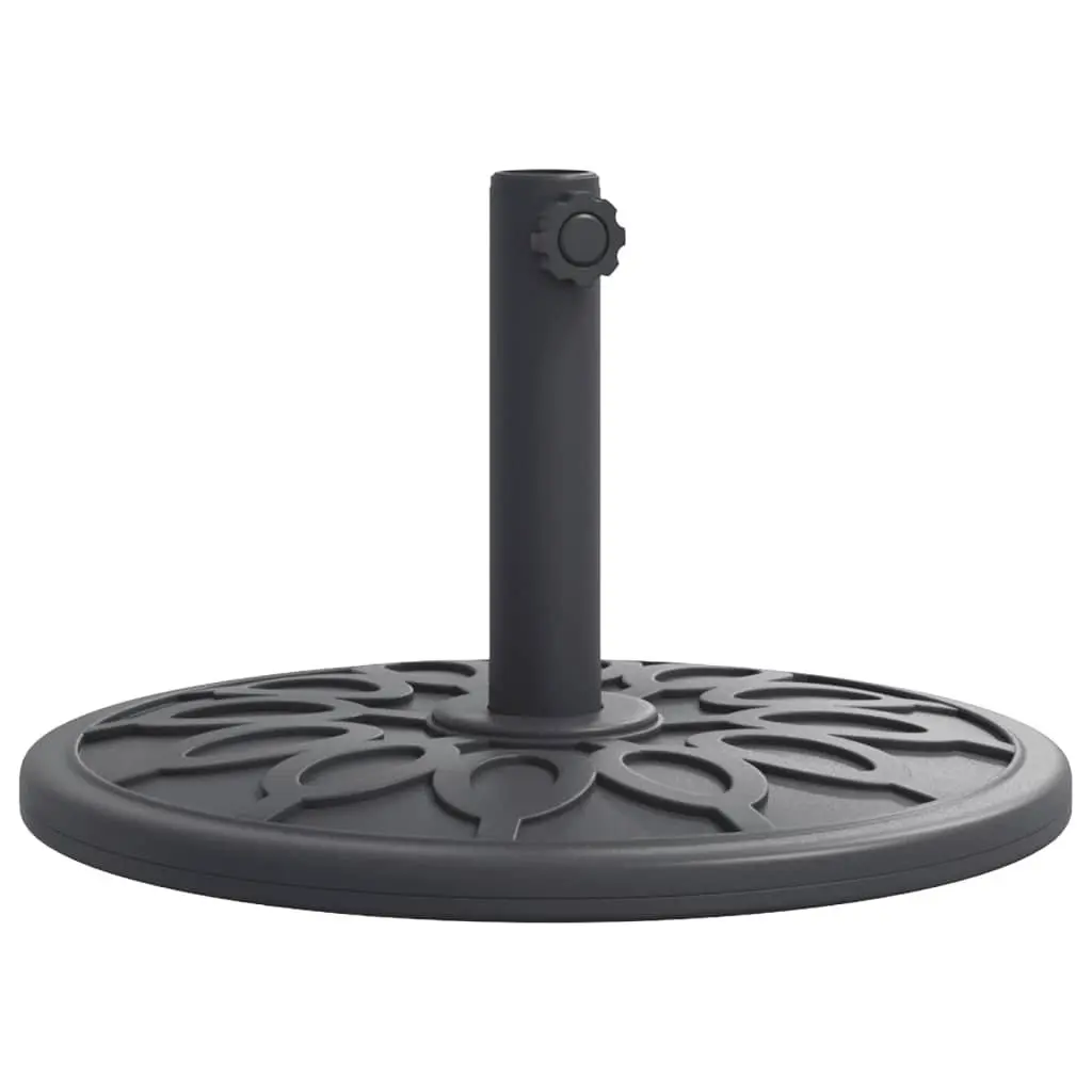 Round Parasol Base Concrete Filled 12kg Ø38 Ø48mm Pole Adapter Black