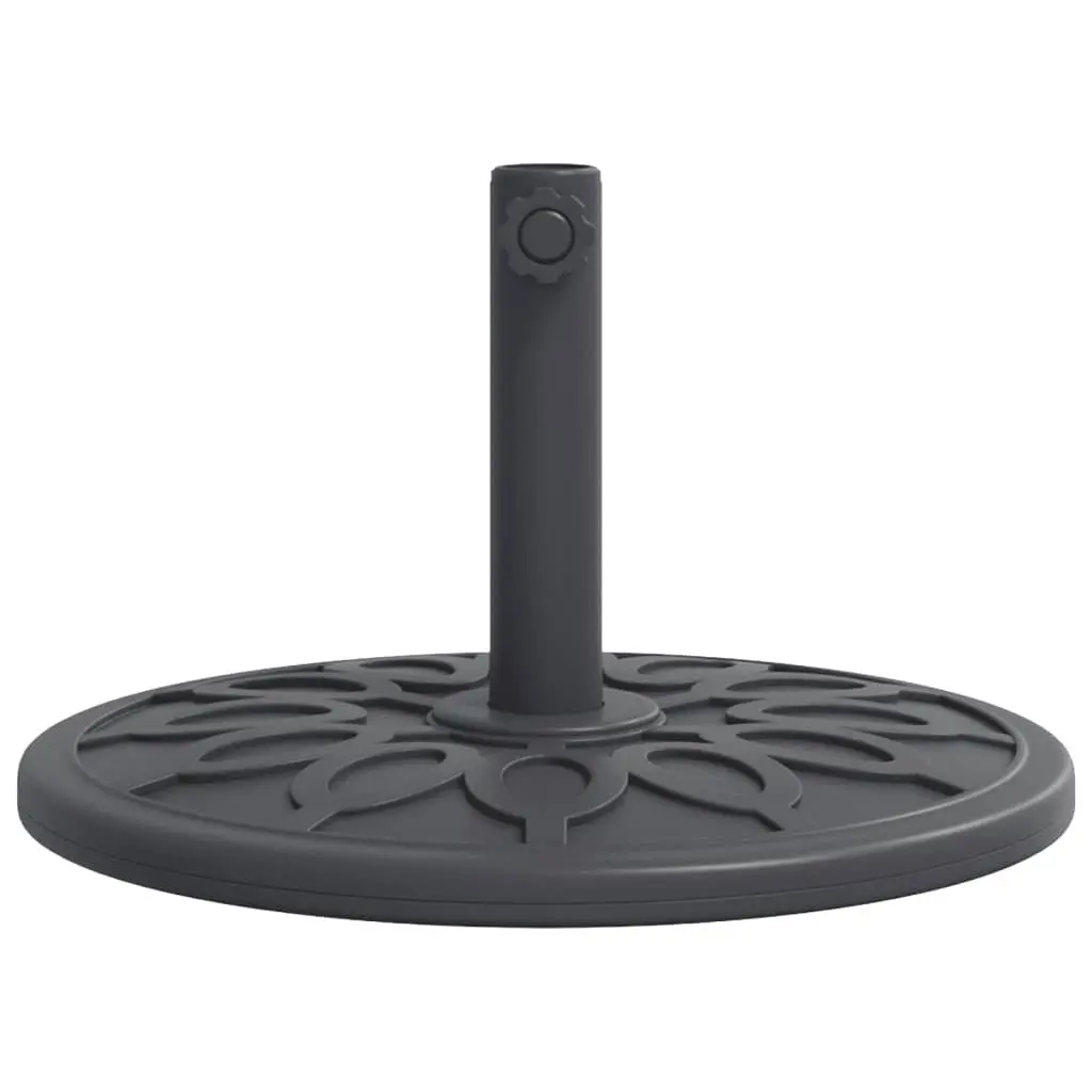 Round Parasol Base Concrete Filled 12kg Ø38 Ø48mm Pole Adapter Black