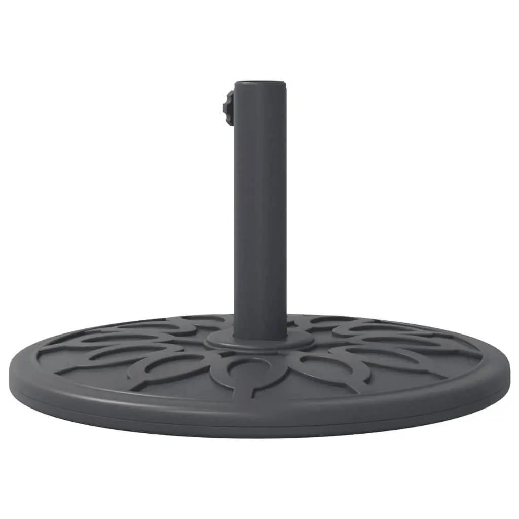 Round Parasol Base Concrete Filled 12kg Ø38 Ø48mm Pole Adapter Black