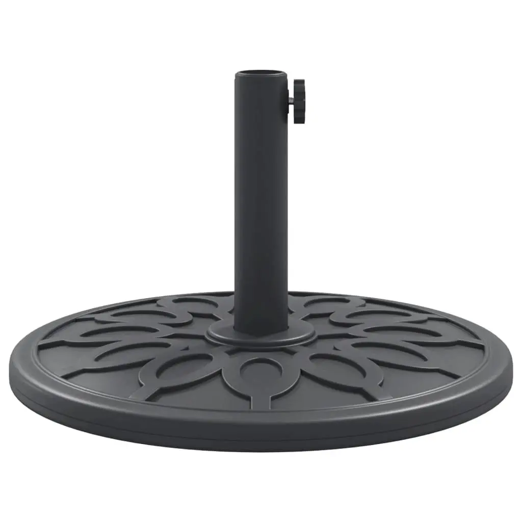 Round Parasol Base Concrete Filled 12kg Ø38 Ø48mm Pole Adapter Black