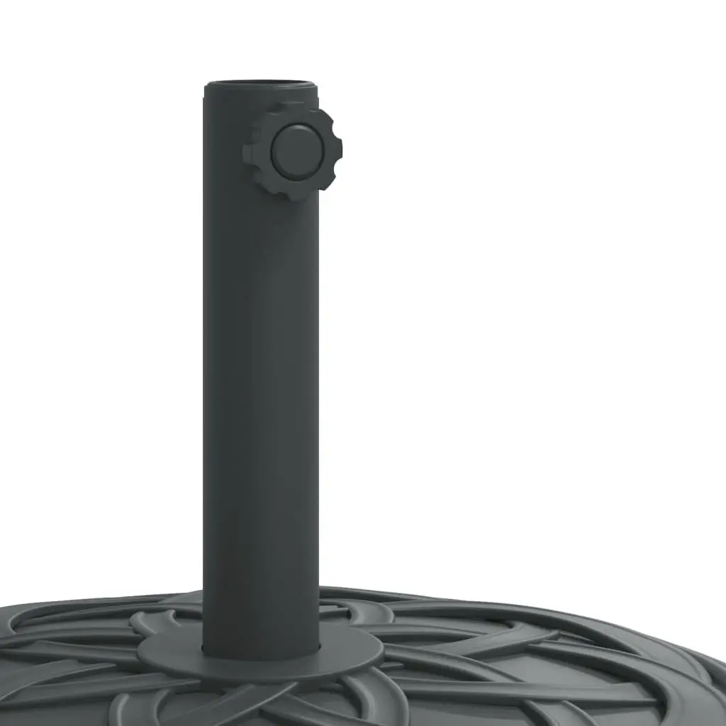 Parasol Base with Wheels Lockable Castors Round Outdoor Umbrella Stand Black