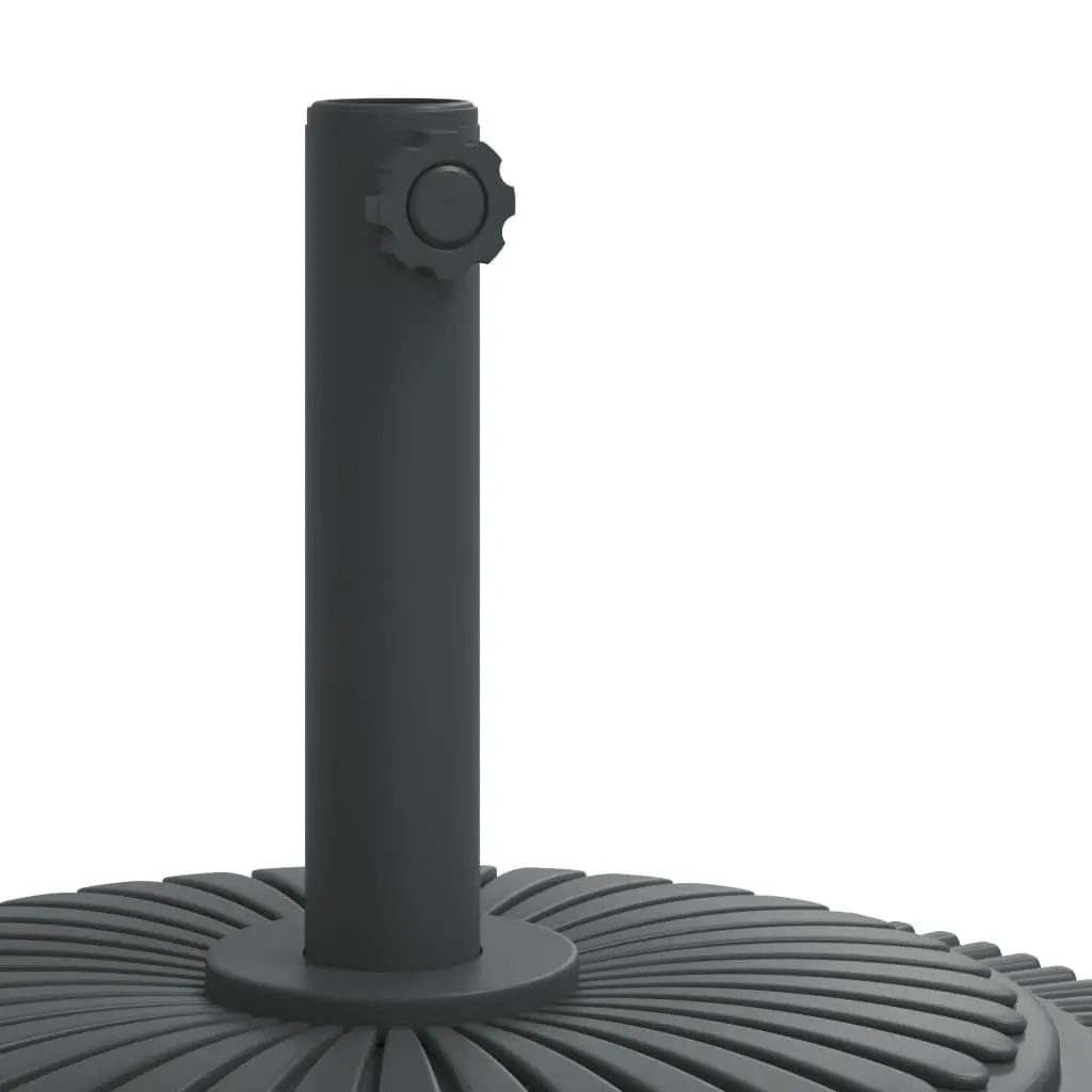 Round Parasol Base Concrete 27kg Black Umbrella Stand with Lockable Castors