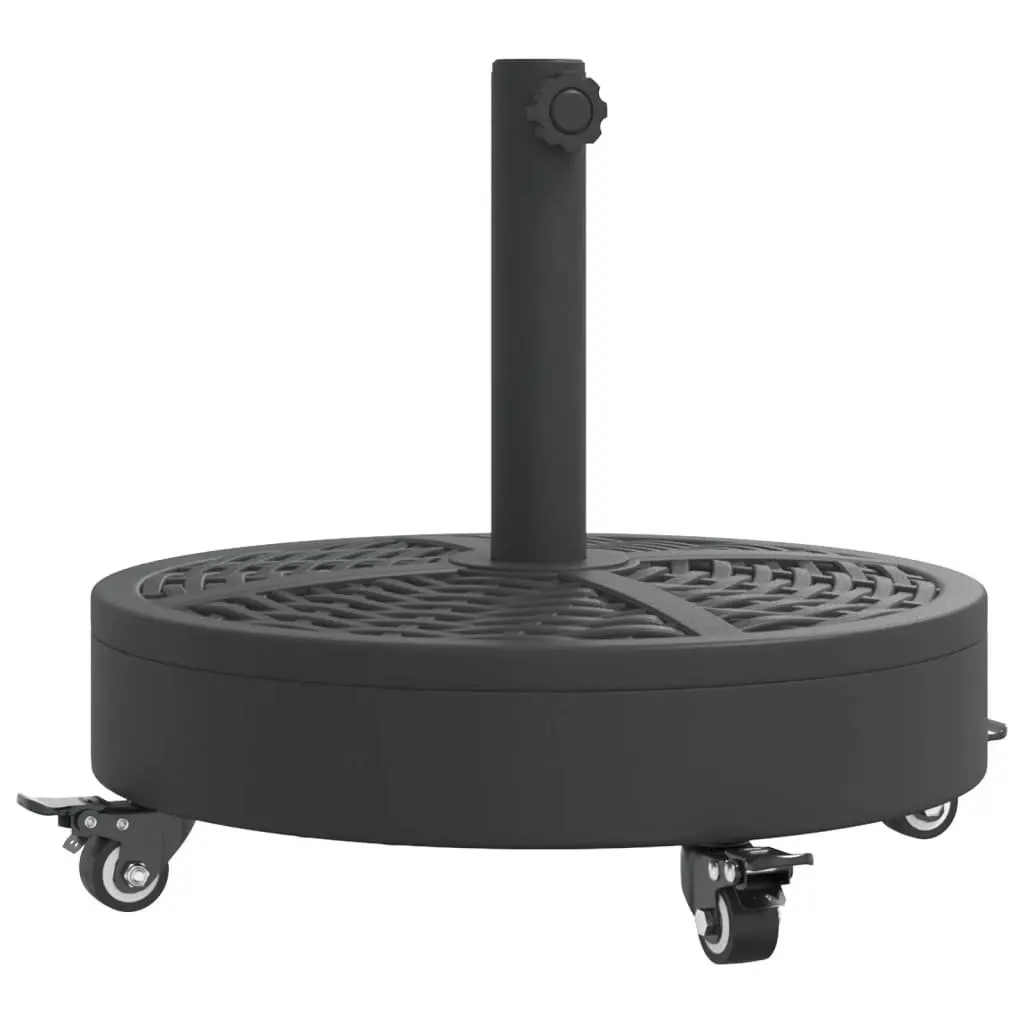 Parasol Base with Wheels Lockable Castors Round 27kg Outdoor Umbrella Stand