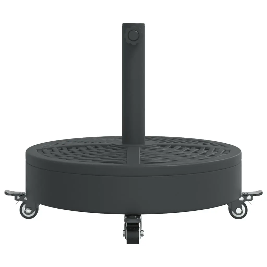 Parasol Base with Wheels Lockable Castors Round 27kg Outdoor Umbrella Stand