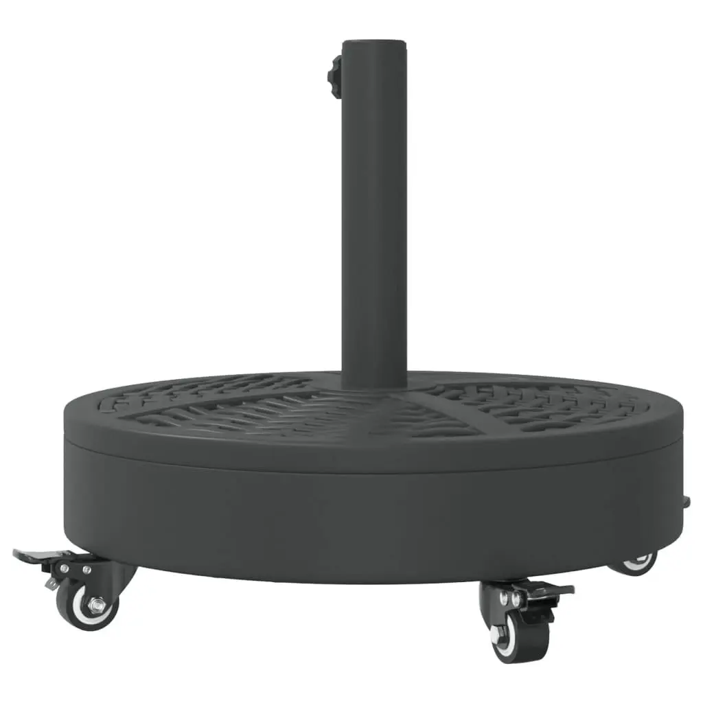 Parasol Base with Wheels Lockable Castors Round 27kg Outdoor Umbrella Stand