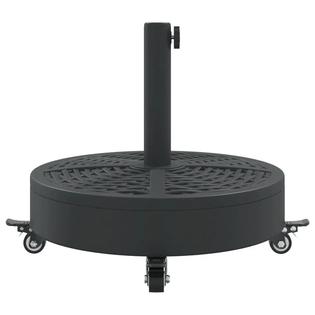 Parasol Base with Wheels Lockable Castors Round 27kg Outdoor Umbrella Stand