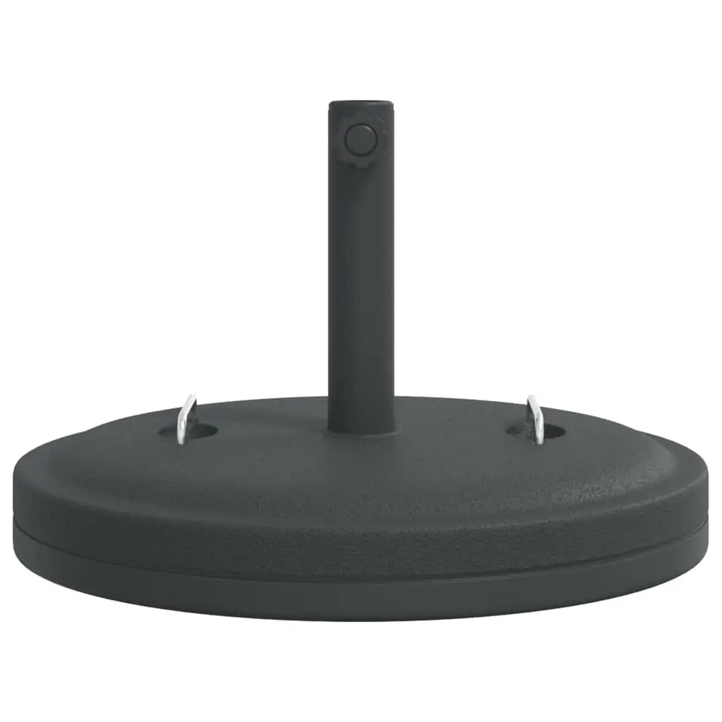 Round Parasol Base Concrete Filled 25 kg Black Outdoor Umbrella Stand with Handles