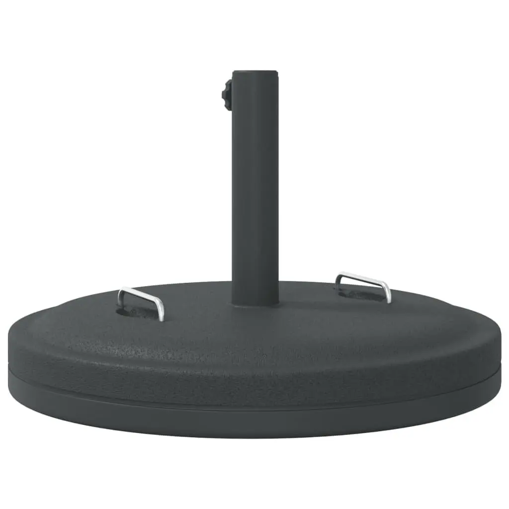 Round Parasol Base Concrete Filled 25 kg Black Outdoor Umbrella Stand with Handles