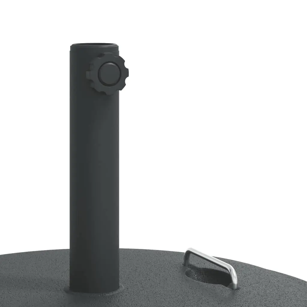 Round Parasol Base Concrete Filled 25 kg Black Outdoor Umbrella Stand with Handles