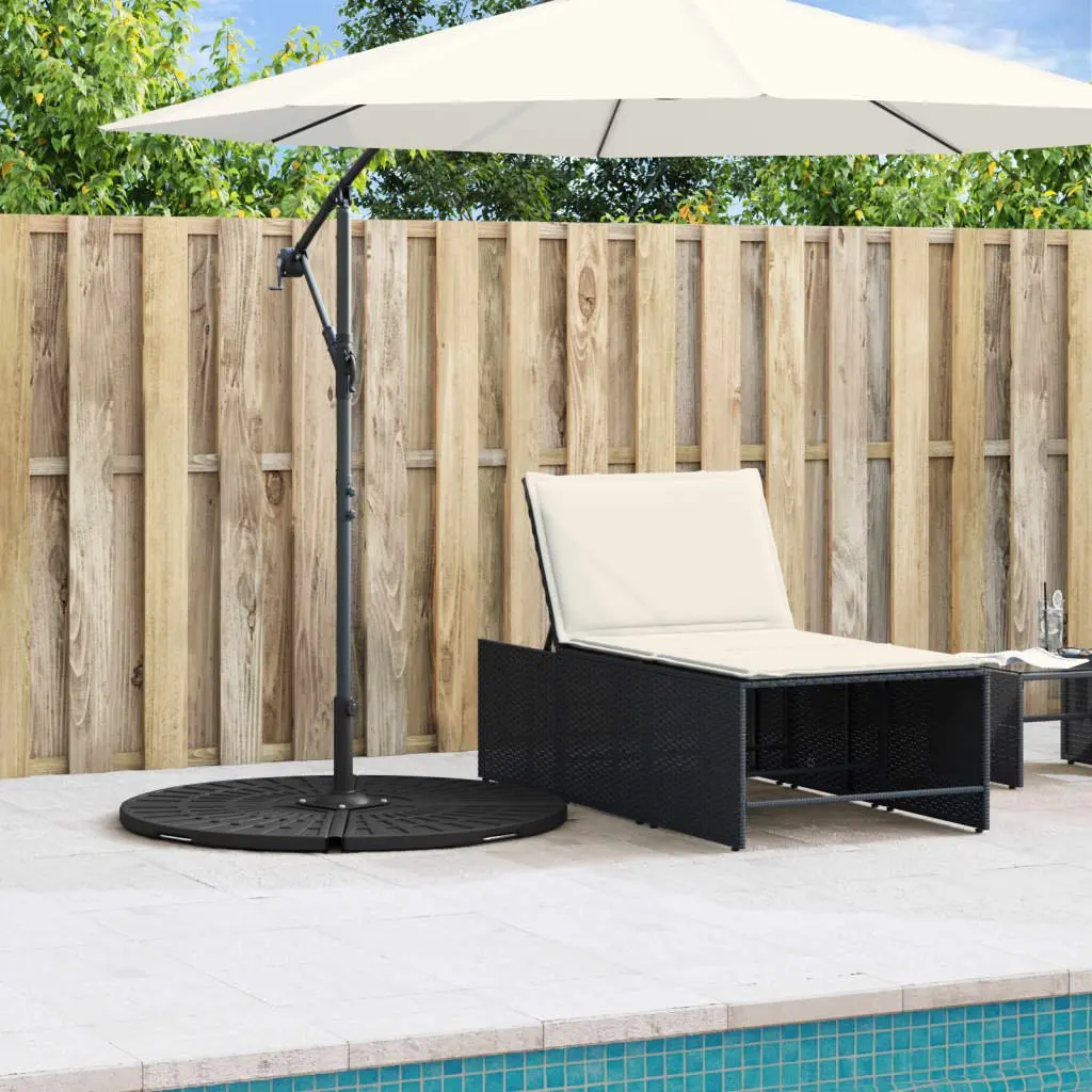 Parasol Base Weight Black 14kg with Handle Polyethene Concrete for Cross Stand Umbrella