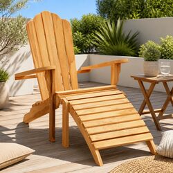 Practical Adirondack Chair with Footrest for Outdoor Spaces