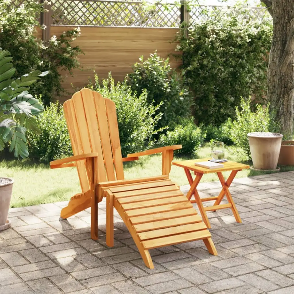 Adirondack Chair with Footrest for Outdoor Spaces