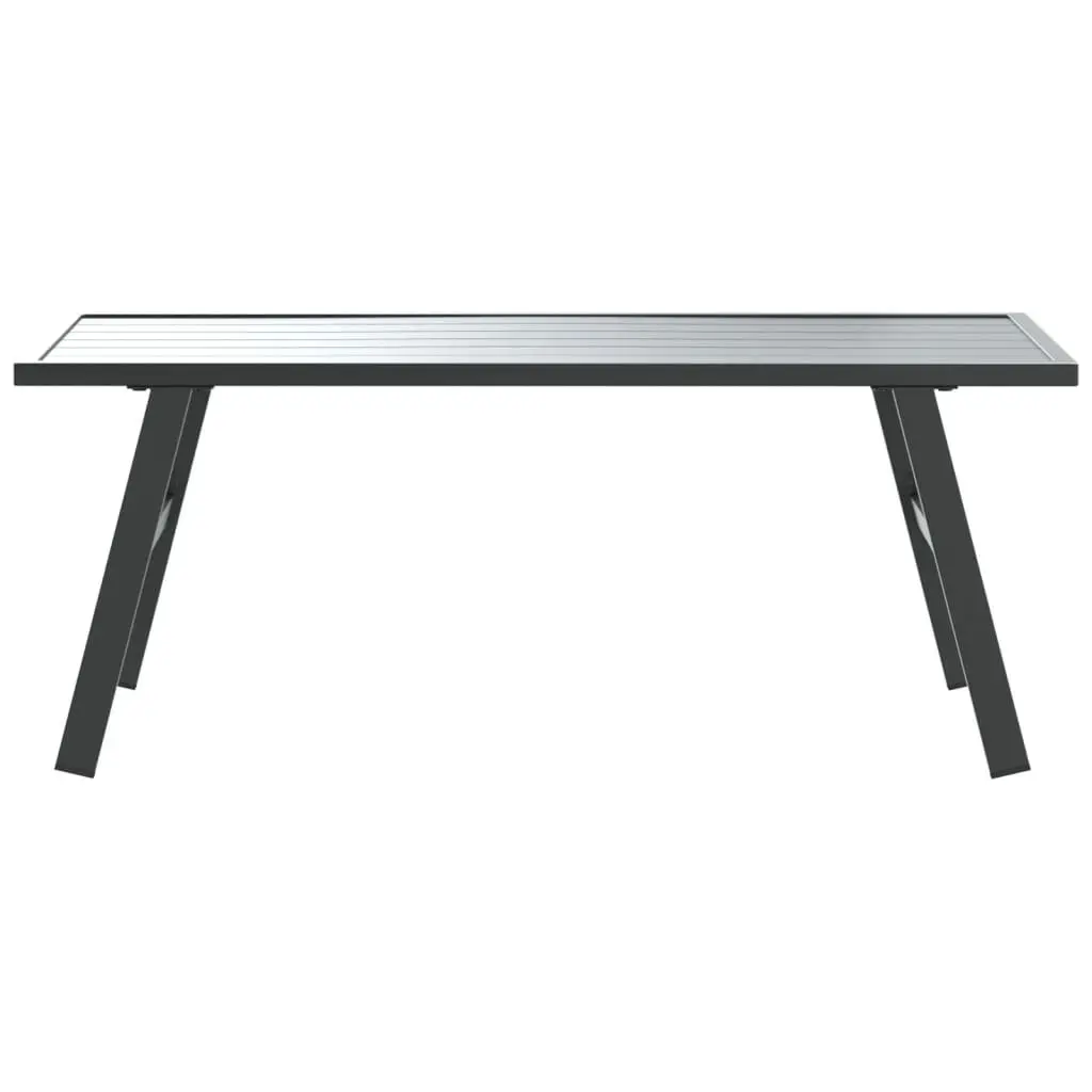 Outdoor Garden Coffee Table Black Steel Frame Patio Furniture Living Space Decor