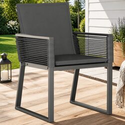 Outdoor Seating with 4 Cushioned Garden Chairs