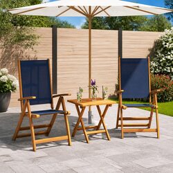 Practical Folding Outdoor Chairs 2 pcs with Adjustable Backrest
