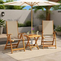 Compact Folding Chairs 2 pcs for Garden or Patio Use