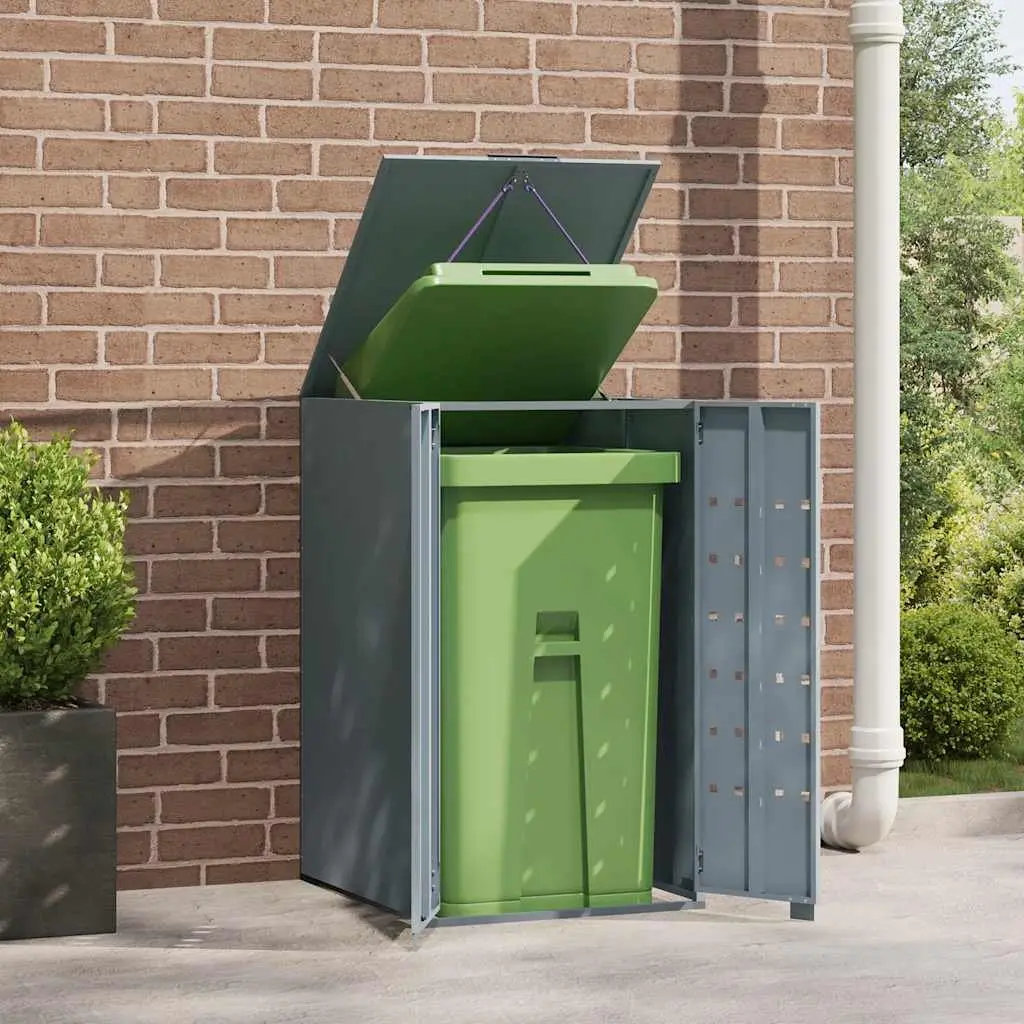 Wheelie Bin Storage Powder-Coated Steel Single Bin Grey