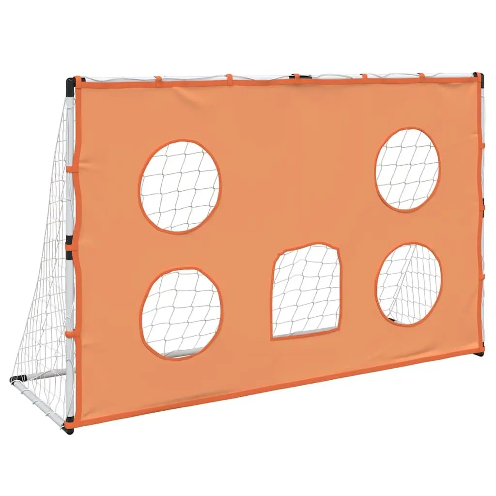 Kids Football Goal White 182x62x118cm with Target Mat and Ball for Indoor Outdoor Play