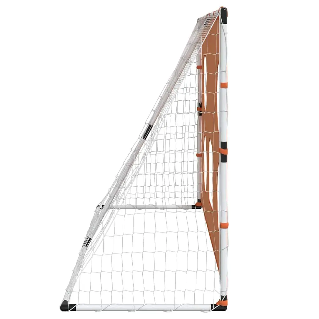 Kids Football Goal White 182x62x118cm with Target Mat and Ball for Indoor Outdoor Play
