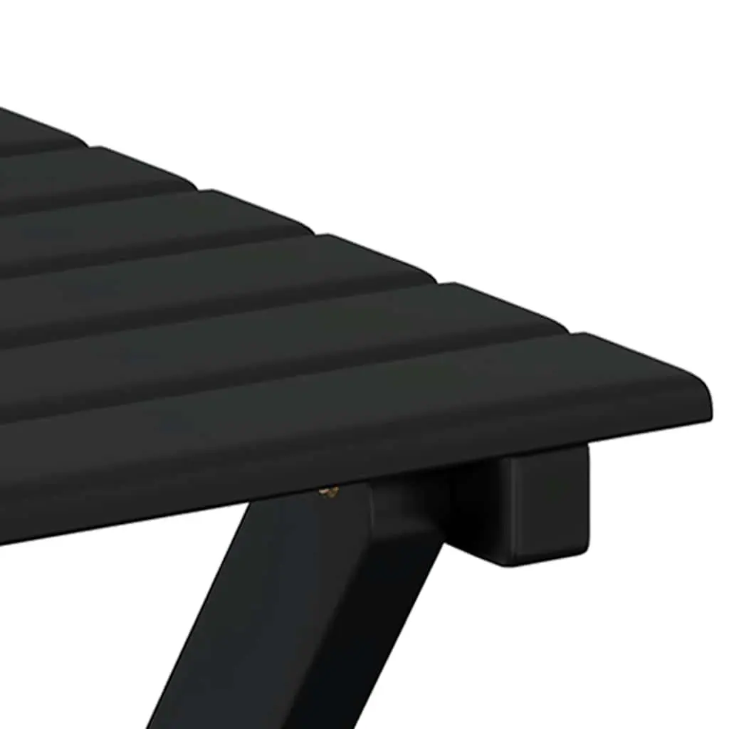 Foldable Side Table Poplar Wood Lightweight Black Outdoor Indoor