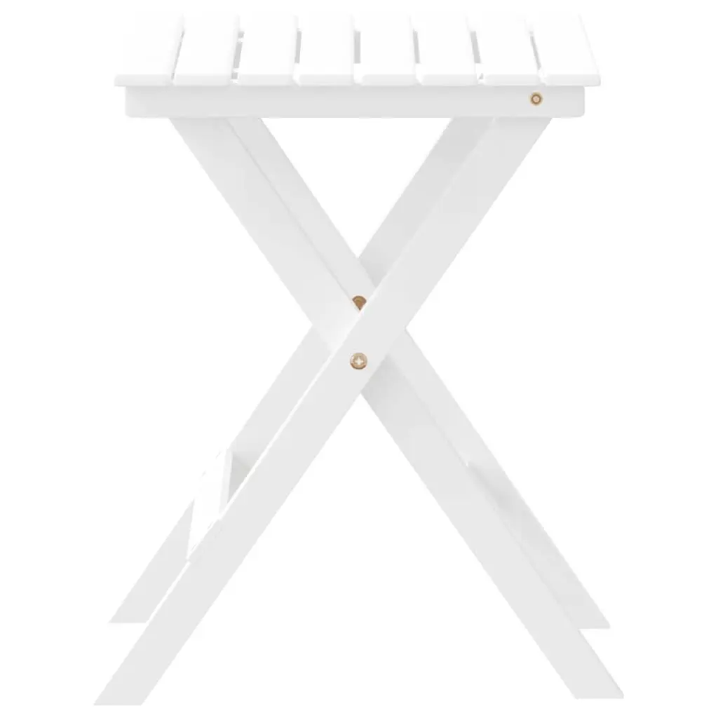 Foldable Side Table White Poplar Wood Outdoor Indoor Patio Lightweight Portable