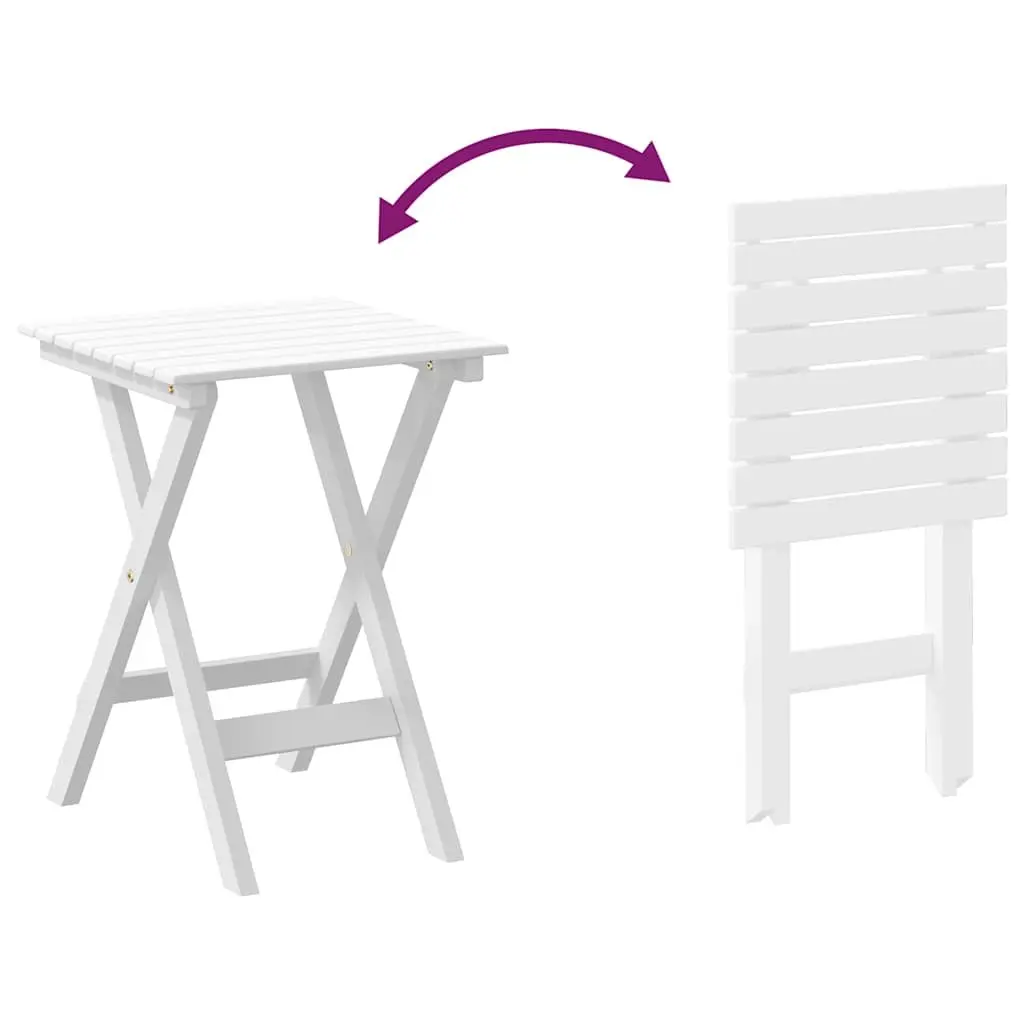 Foldable Side Table White Poplar Wood Outdoor Indoor Patio Lightweight Portable