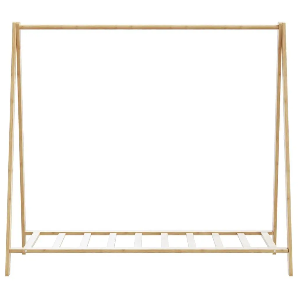 Bamboo Clothes Rack Foldable Garment Organiser with Shelves Brown 106 x 34 x 102 cm