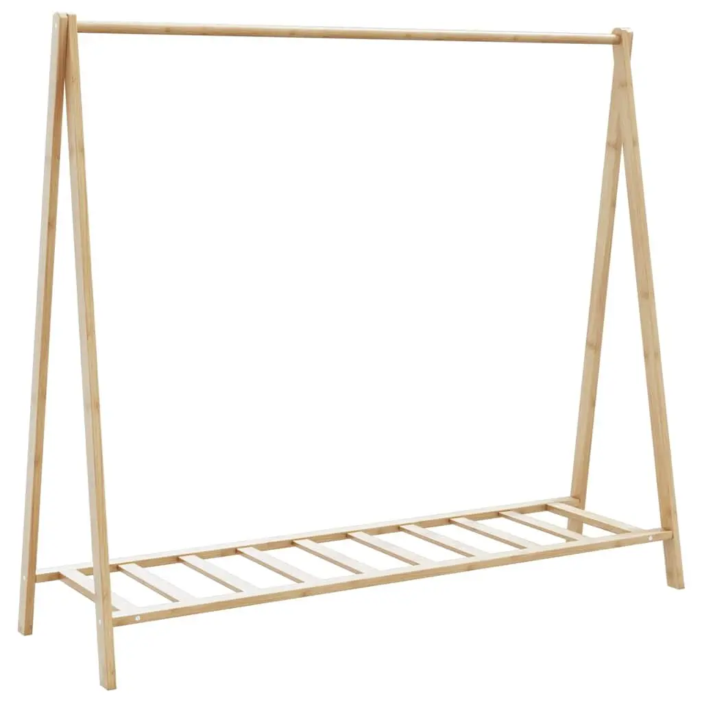 Bamboo Clothes Rack Foldable Garment Organiser with Shelves Brown 106 x 34 x 102 cm