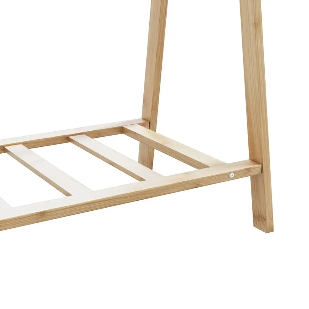 Bamboo Clothes Rack Foldable Garment Organiser with Shelves Brown 106 x 34 x 102 cm