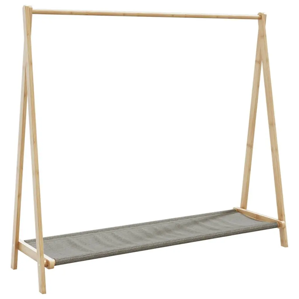 Bamboo Clothes Rack Foldable Garment Organiser with Shelves 106 x 34 x 102 cm Brown