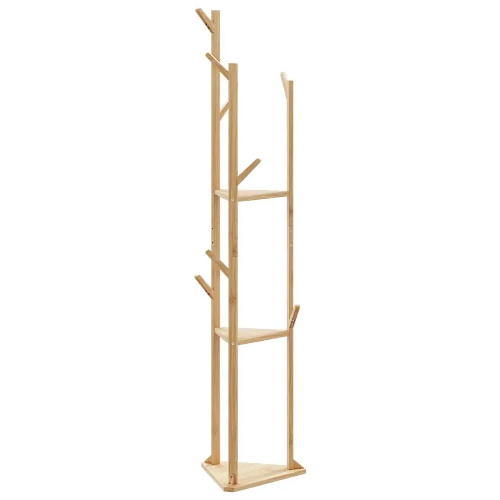 Coat Stand Bamboo Tall Slim 39 x 33 x 166 cm Brown