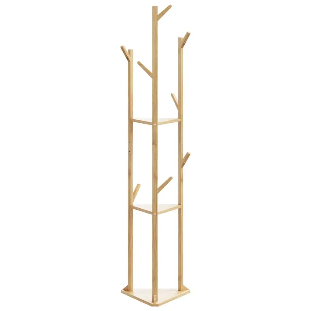 Coat Stand Bamboo Tall Slim 39 x 33 x 166 cm Brown