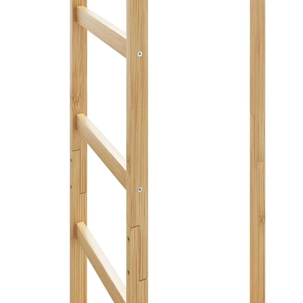 Bamboo Coat Stand Storage Organiser with Hooks and Shelves Brown 38.5 x 30 x 156 cm