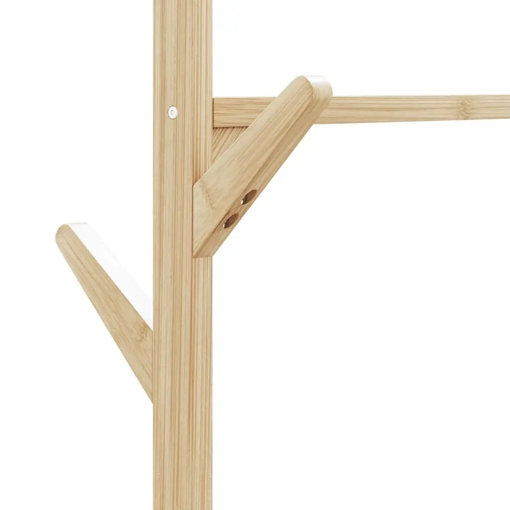 Bamboo Clothes Rack with Shelves and Hooks 100 x 38 x 175.5 cm Brown