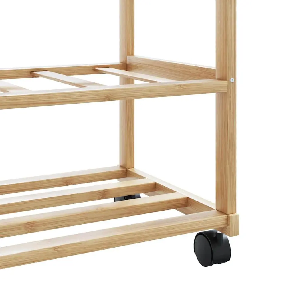 Bamboo Clothes Rack with Shelves and Hooks 100 x 38 x 175.5 cm Brown