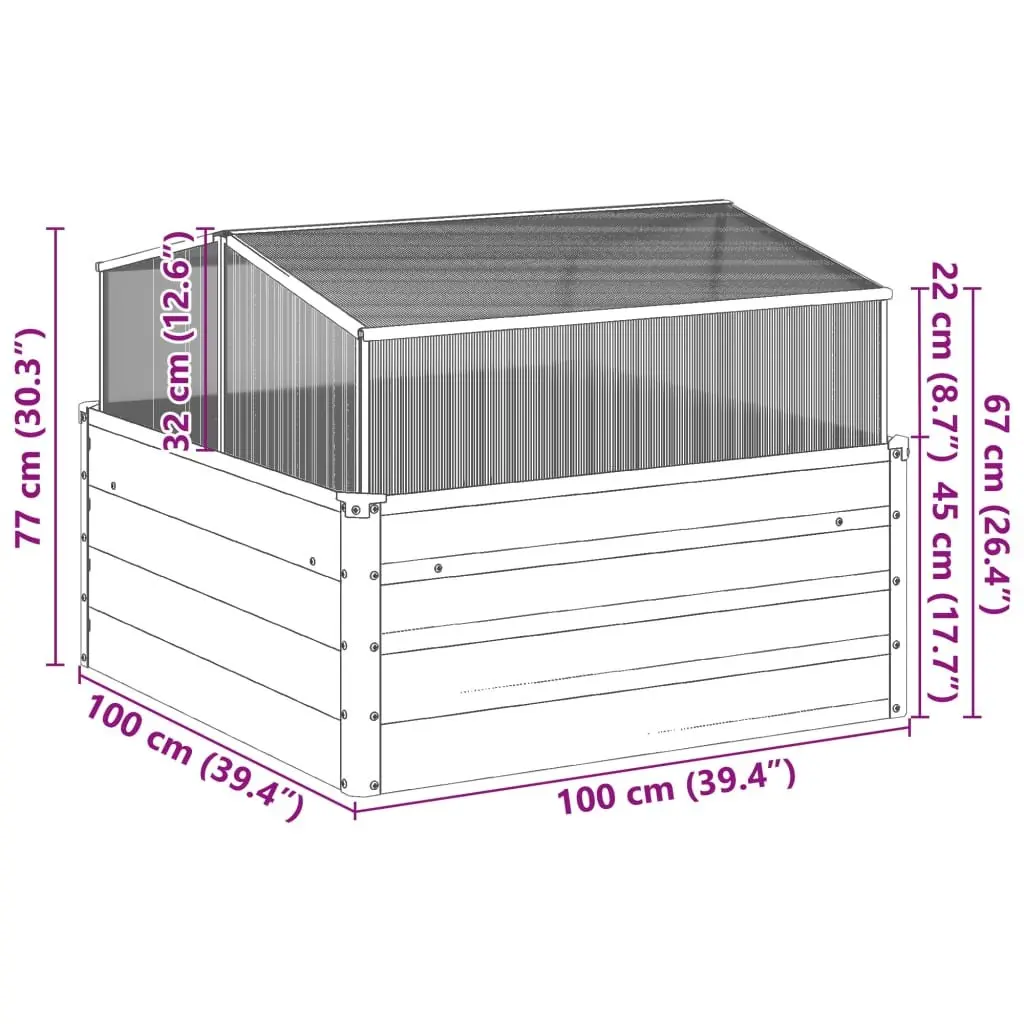 Garden Planter Weathering Steel Raised Bed Box Brown