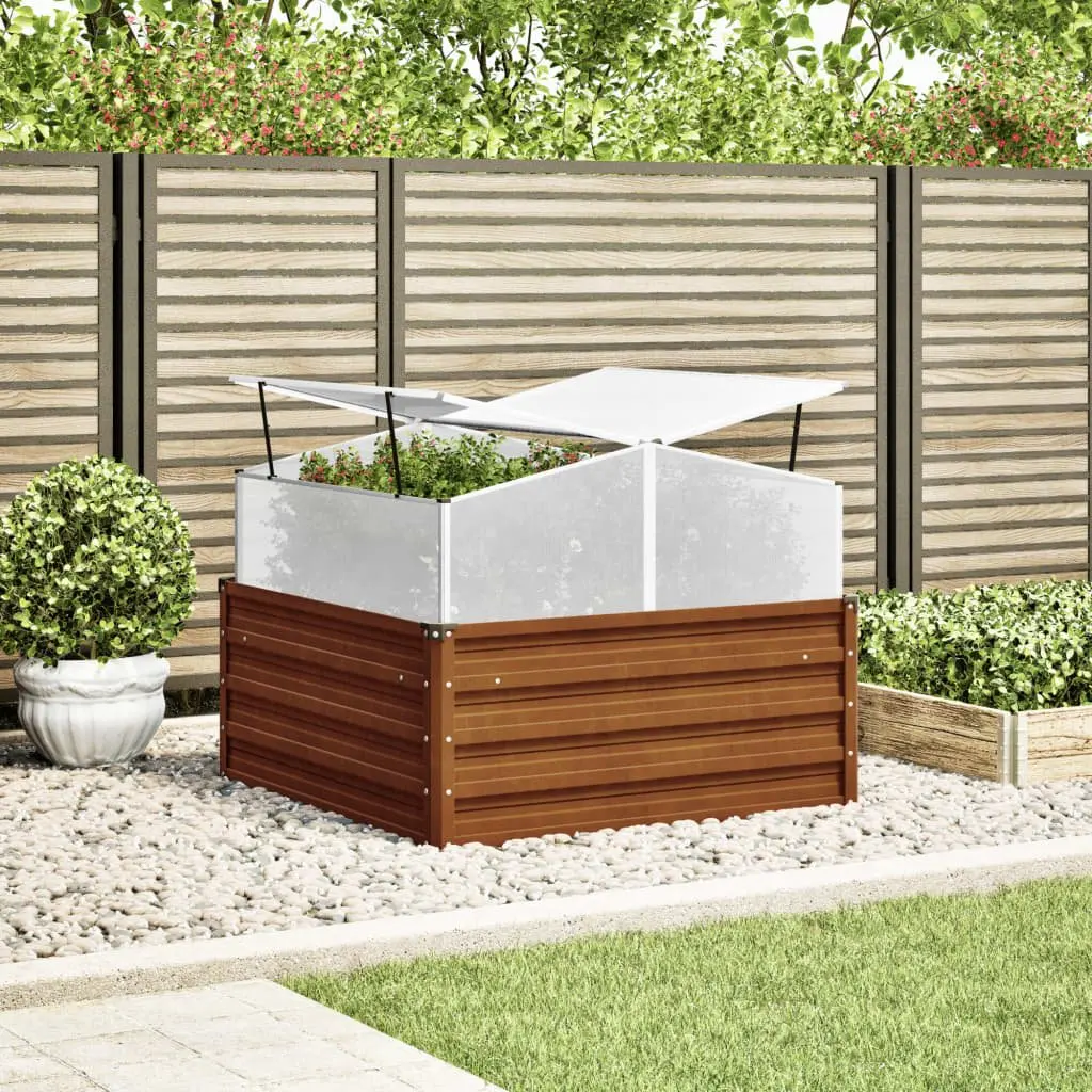 Garden Planter Weathering Steel Raised Bed Box Brown
