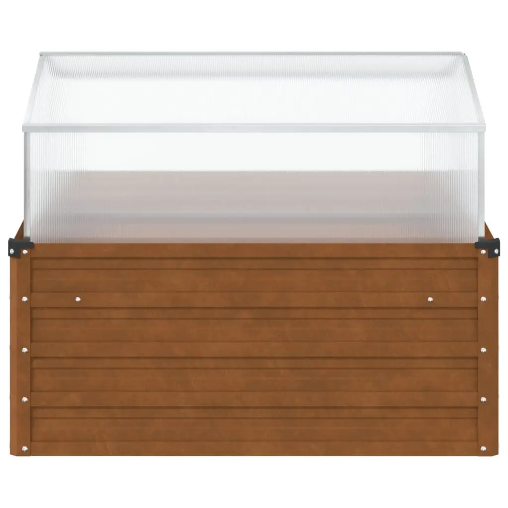 Garden Planter Weathering Steel Raised Bed Box Brown