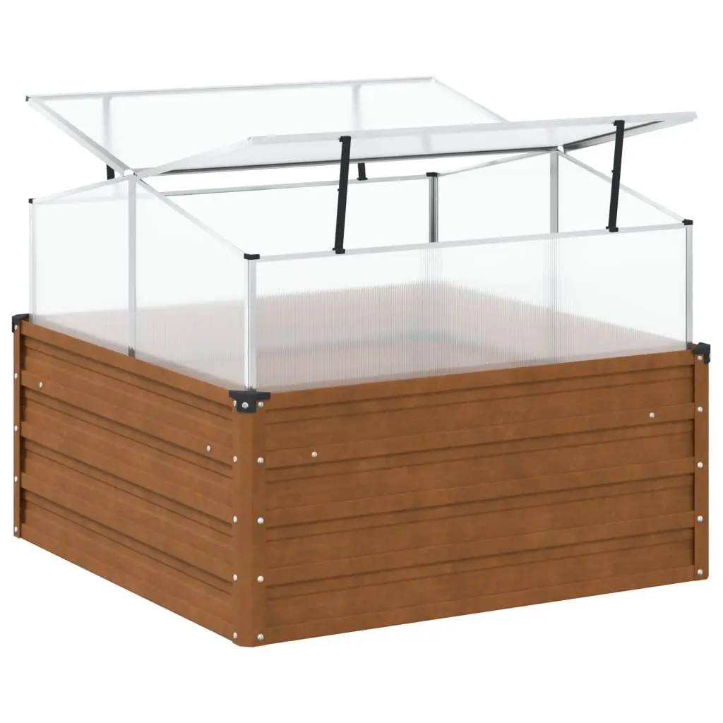 Garden Planter Weathering Steel Raised Bed Box Brown