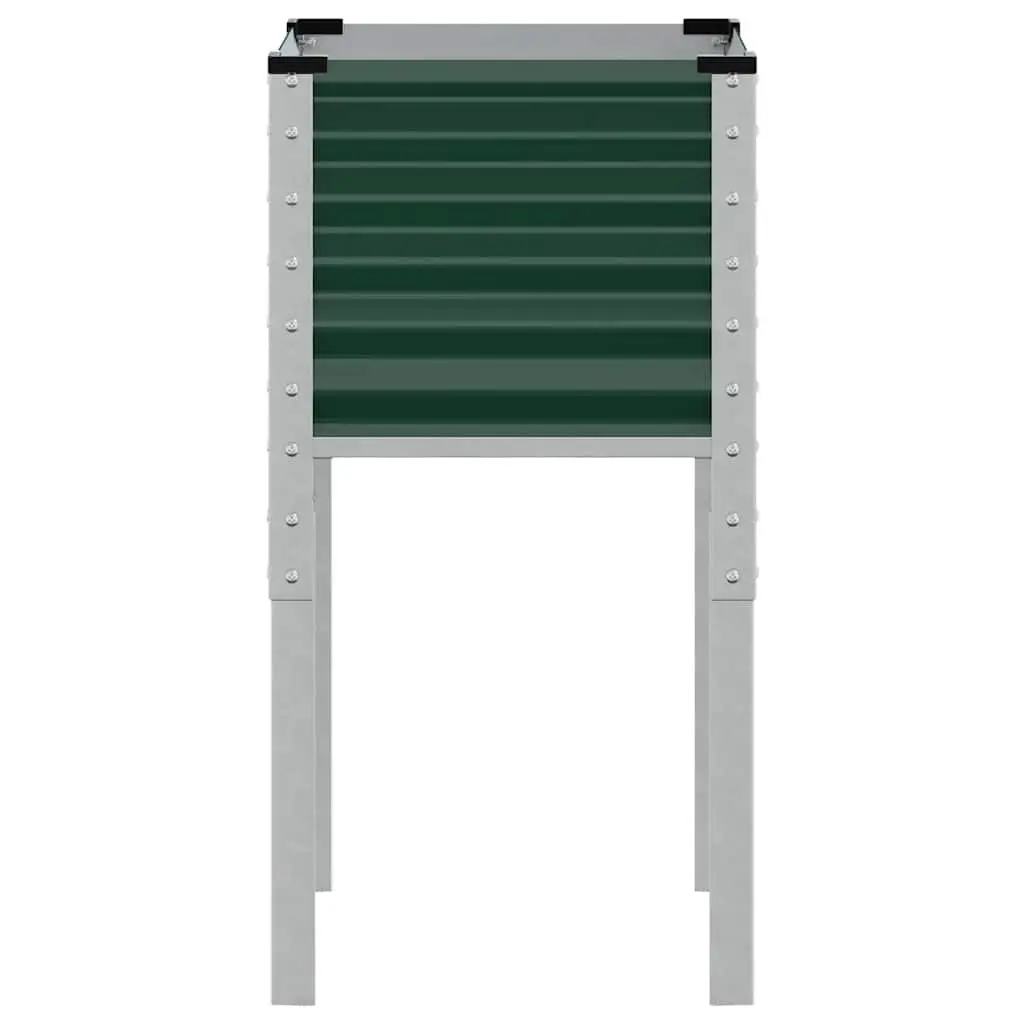 Outdoor Planter Box Steel Green 45x45x88cm Raised Bed Flower Pot for Garden Balcony and Patio