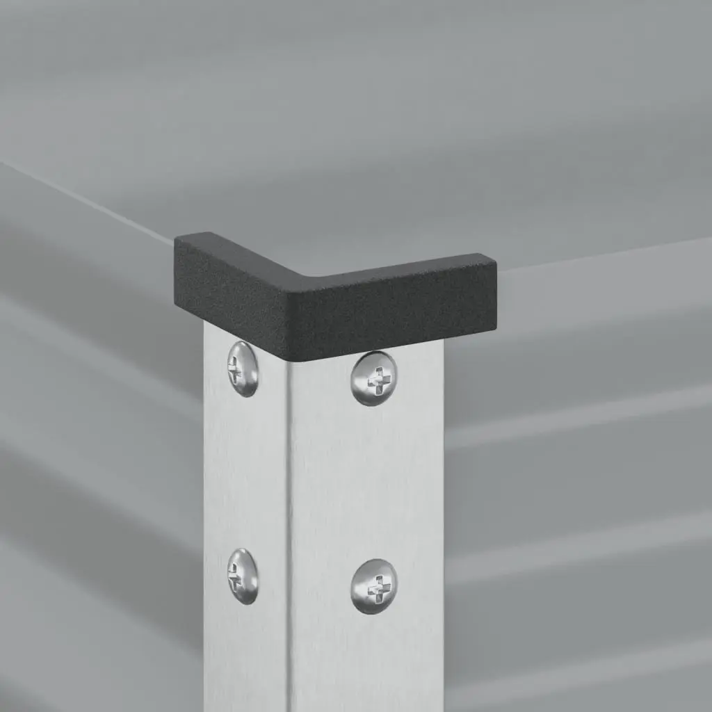 Garden Planter Box Steel 45x45x88 cm Grey Outdoor Flower Pot Decorative Raised
