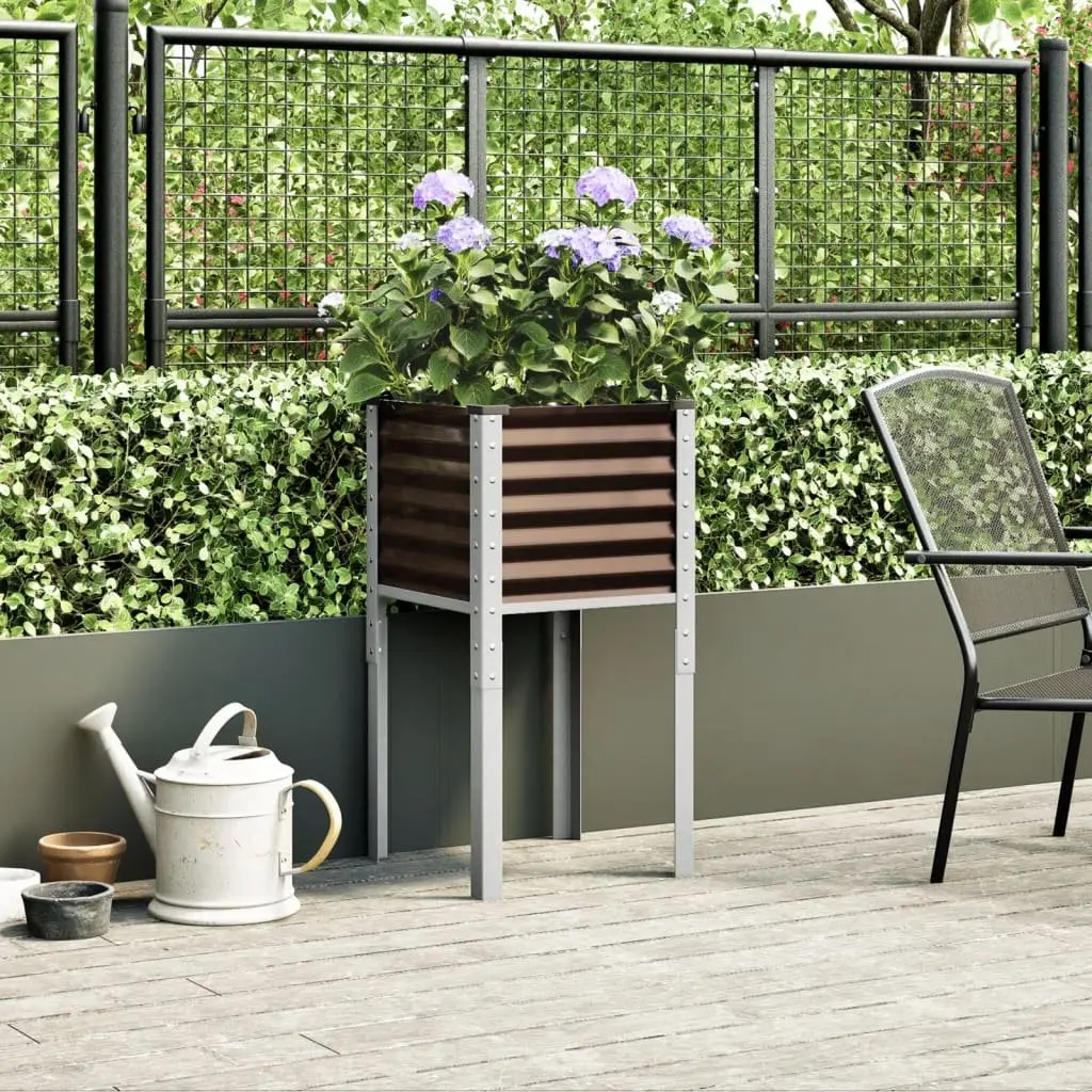 Brown Steel Planter Box for Home Gardens
