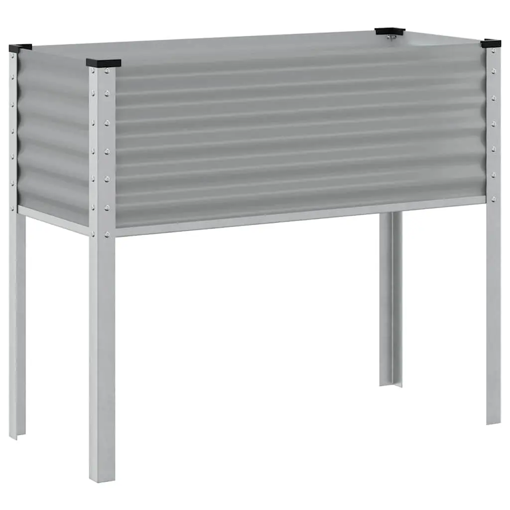 Garden Planter Box Steel Grey Outdoor Flowers Vegetables Herbs Patio Balcony