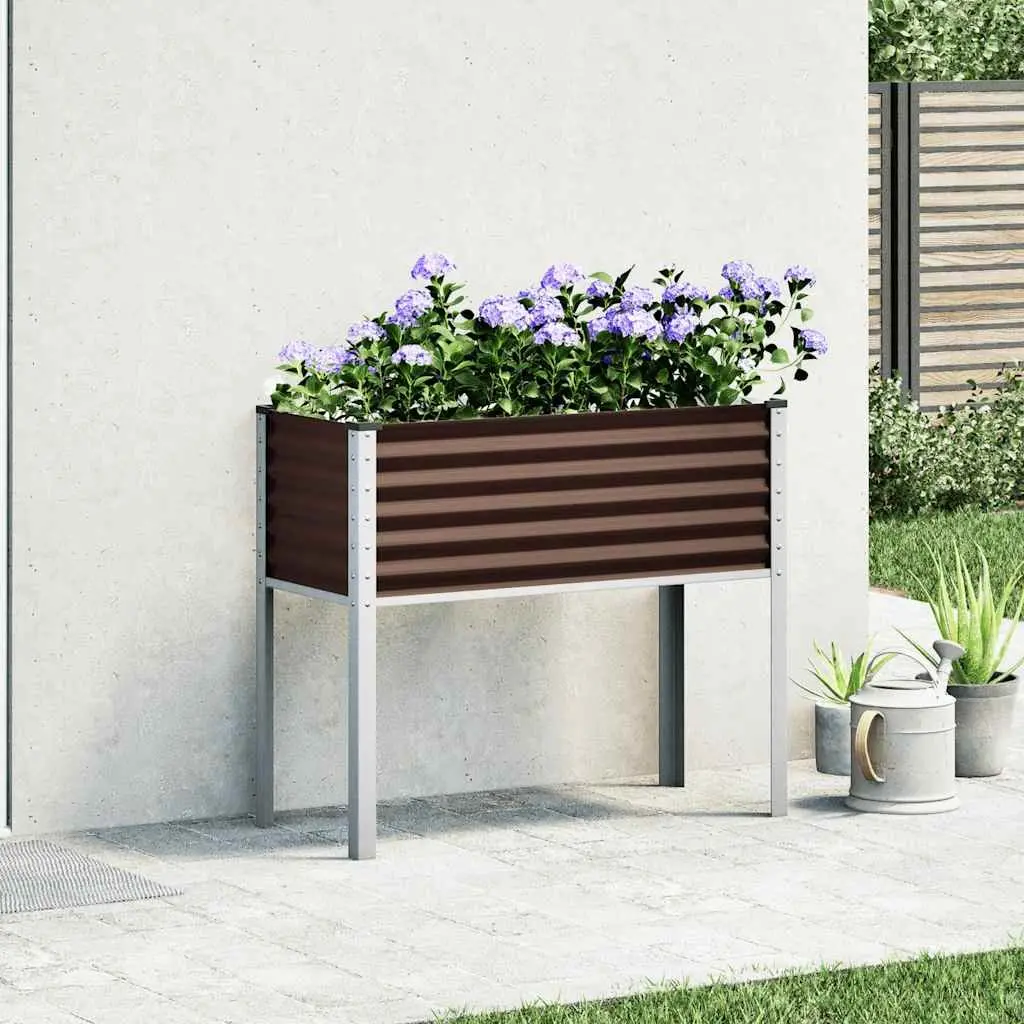 Garden Planter Box Steel Outdoor Raised Bed Flowers Vegetables Herbs Deck Patio