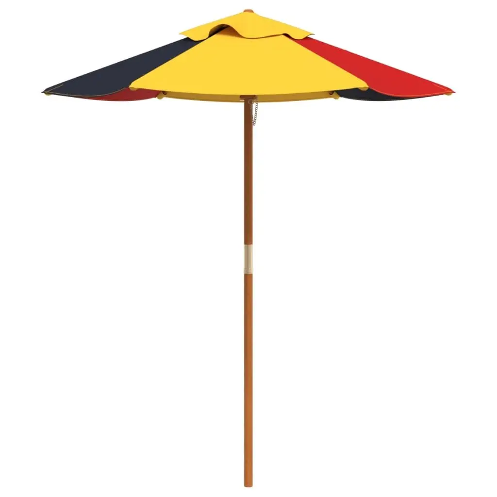 Kids Garden Umbrella Outdoor Patio Sunshade with Wooden Pole Multicolour