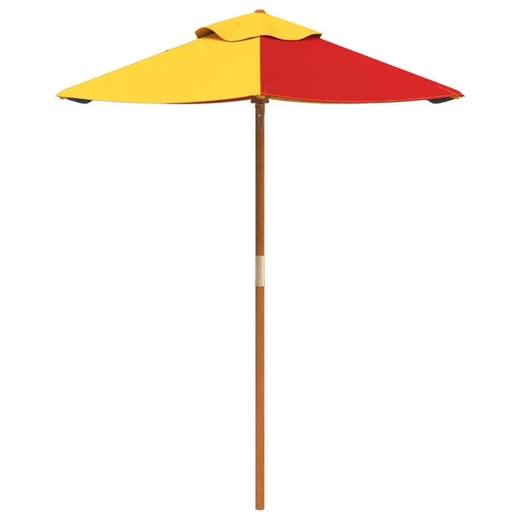 Kids Garden Umbrella Outdoor Patio Sunshade with Wooden Pole Multicolour