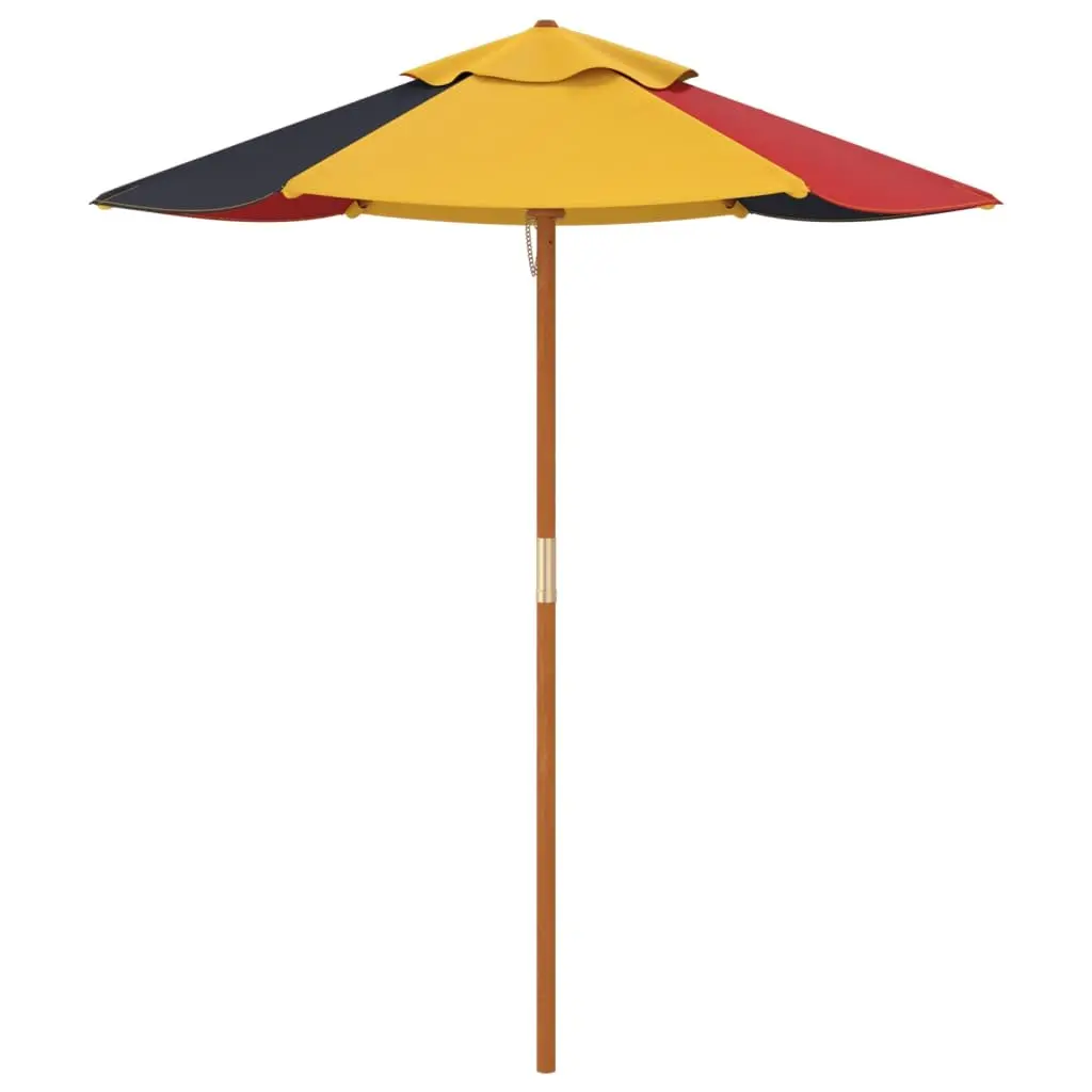 Kids Garden Umbrella Outdoor Patio Sunshade with Wooden Pole Multicolour