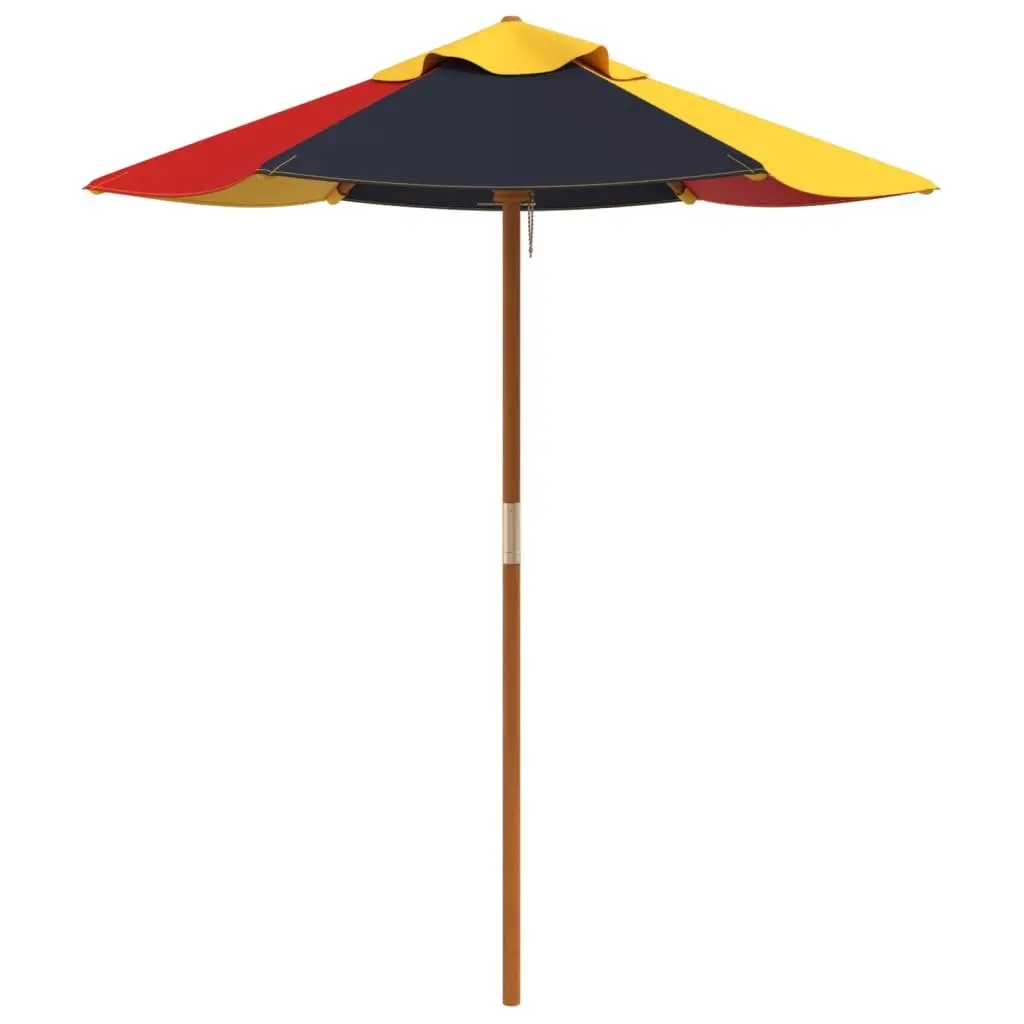 Kids Garden Umbrella Outdoor Patio Sunshade with Wooden Pole Multicolour