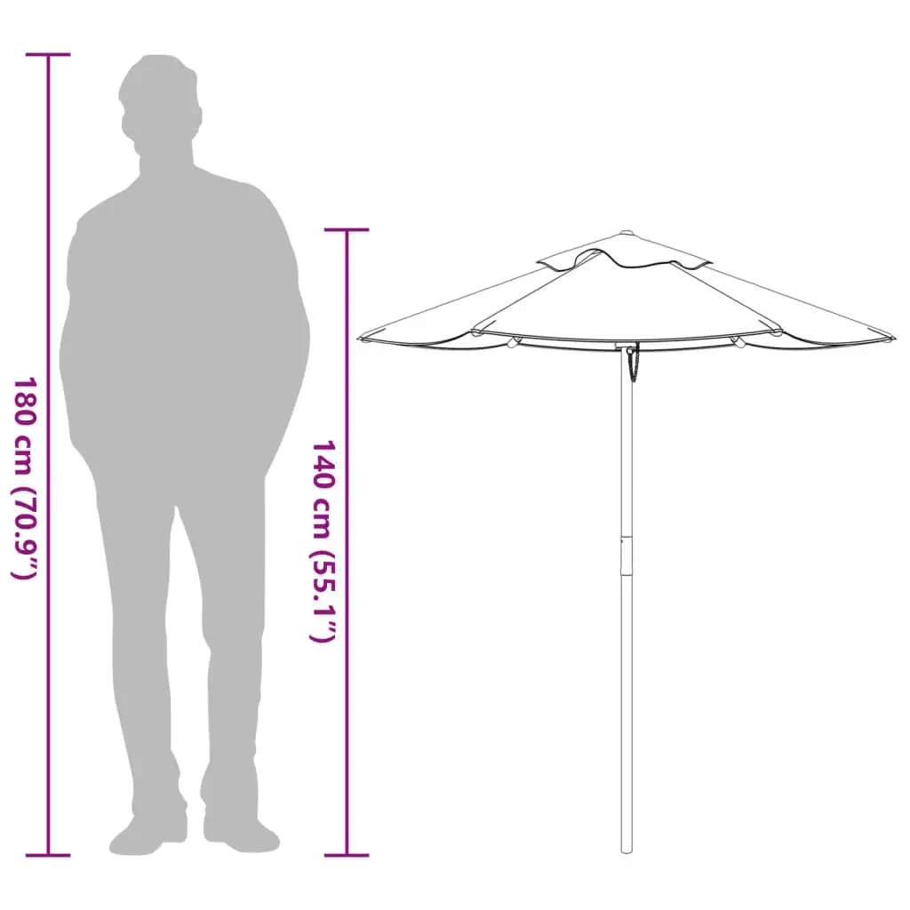 Kids Garden Umbrella Outdoor Patio Sunshade with Wooden Pole Multicolour