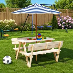 Practical Blue Garden Umbrella for Kids' Outdoor Areas
